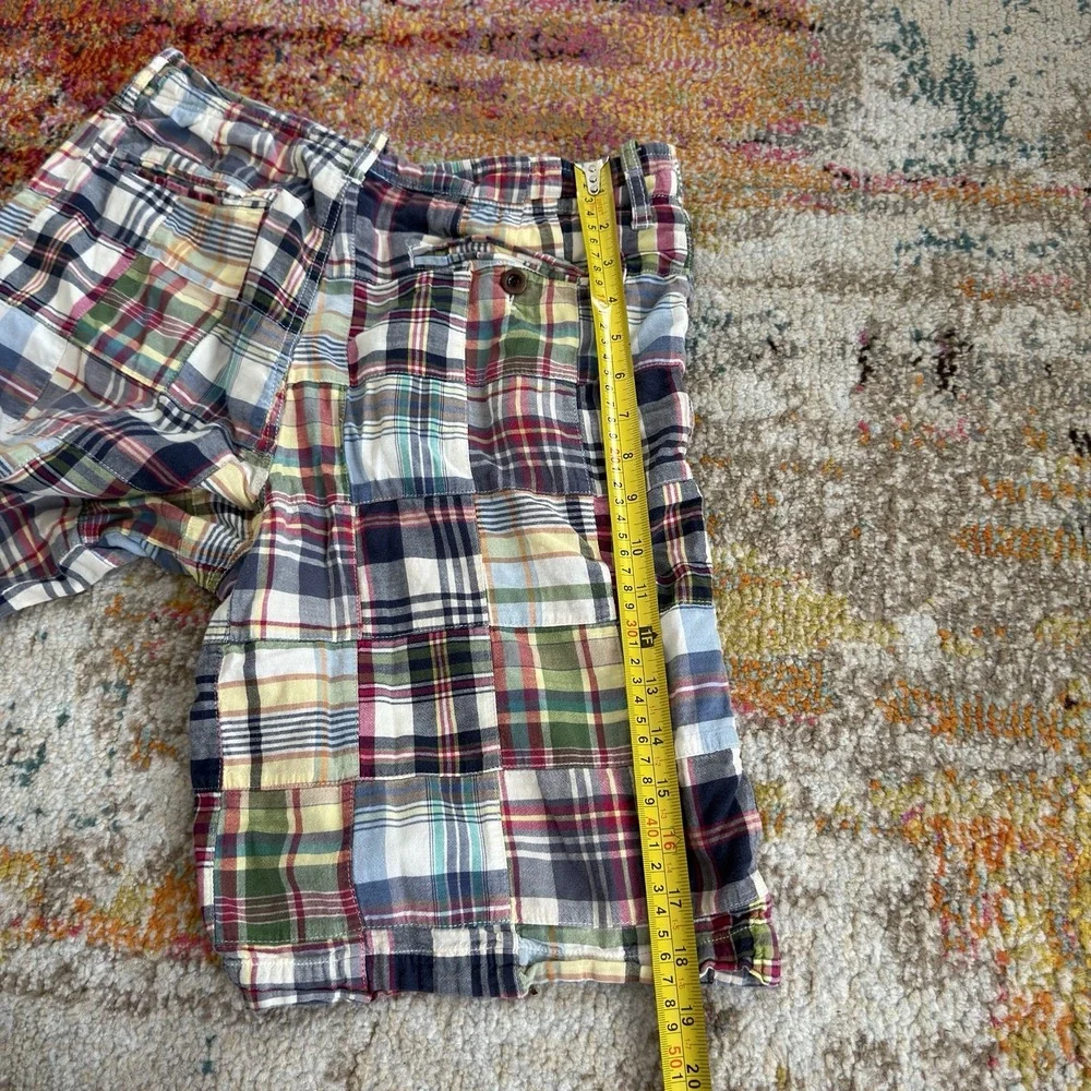 J.Crew Patchwork Plaid Madras Shorts Mens Size 30W Multicolor Preppy Y2K